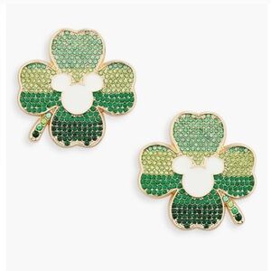 Disney X Baublebar Mickey Mouse Crystal Pavé Clover Stud Earrings